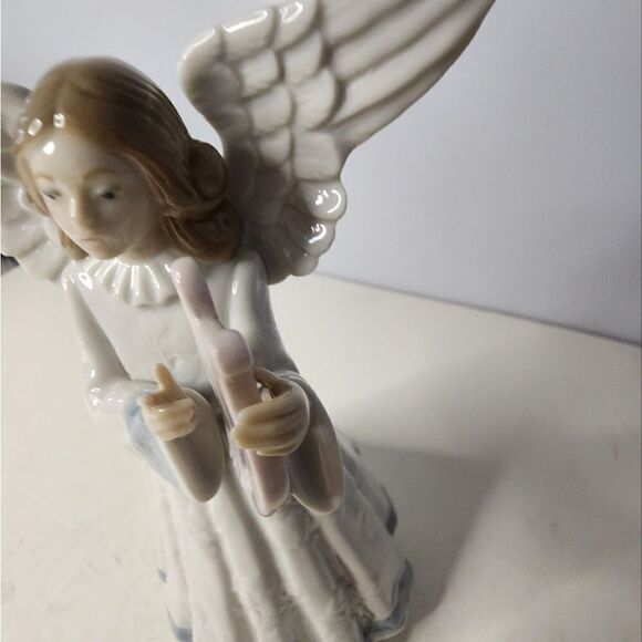 Lladro Figurine Christmas Tree Topper Angel Harp Mint  Made Spain - Picture 9 of 9